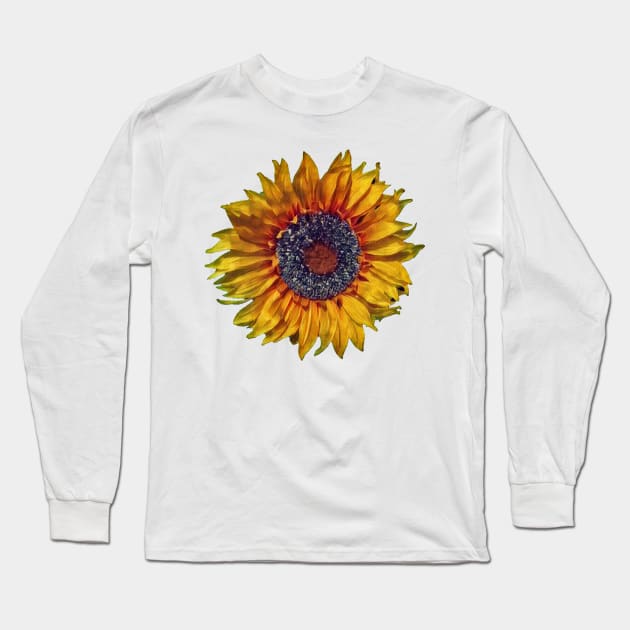 Sunflower-Digital Painting Long Sleeve T-Shirt by PhotoArts